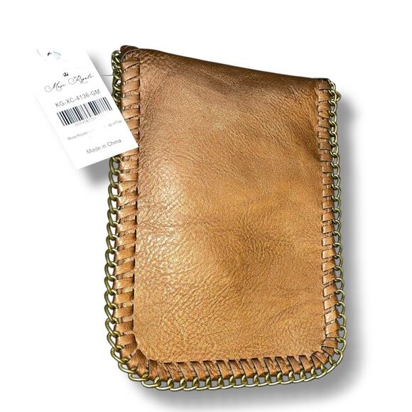 Muse Royale Link Chain Crossbody Mini Bag Flap Top Snap Closure Gunmetal 25" - Picture 9 of 9